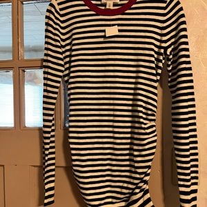 Motherhood black and white striped long sleeve top